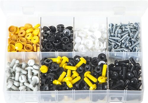 AB62 Assortment Box of Number Plate Fasteners | AB62 | 240 Pairs - Image 1