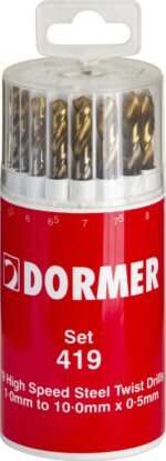 DORMER 'A002' HSS Jobber Twist Drill Set - Metric Set No. '419' | DDK19