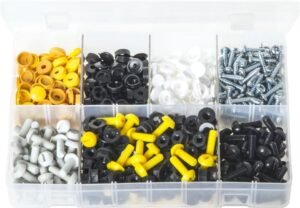 Assortment Box of Number Plate Fasteners | AB62 | 240 Pairs