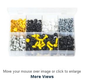 Assortment Box of Number Plate Fasteners | AB62 | 240 Pairs