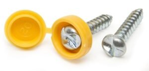 Security Number Plate Fasteners | NP34 | Pack of 100 | Colour Yellow | Size 4.2 x 19 mm